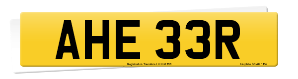 Registration number AHE 33R